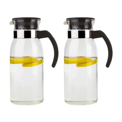 Set 2 Jarra Aurora Vidrio Asa Color Negra 1l Hogar Color Transparente - Drink Lab - empaque