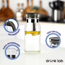 Jarra Aurora Vidrio Asa Color Negro 1l Hogar - Drink Lab - vista lateral