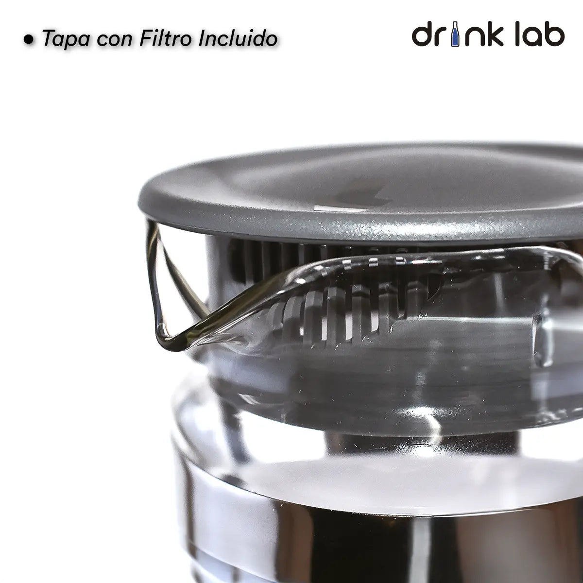 Jarra Aurora Vidrio Asa Color Negro 1l Hogar - Drink Lab - detalle