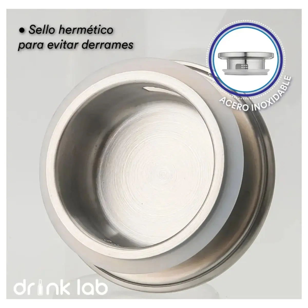 Set 2 Jarra Vidrio Giza Tapa Acero Inoxidable 1.3 Litros Hogar Color Transparente - DrinkLab - vista trasera