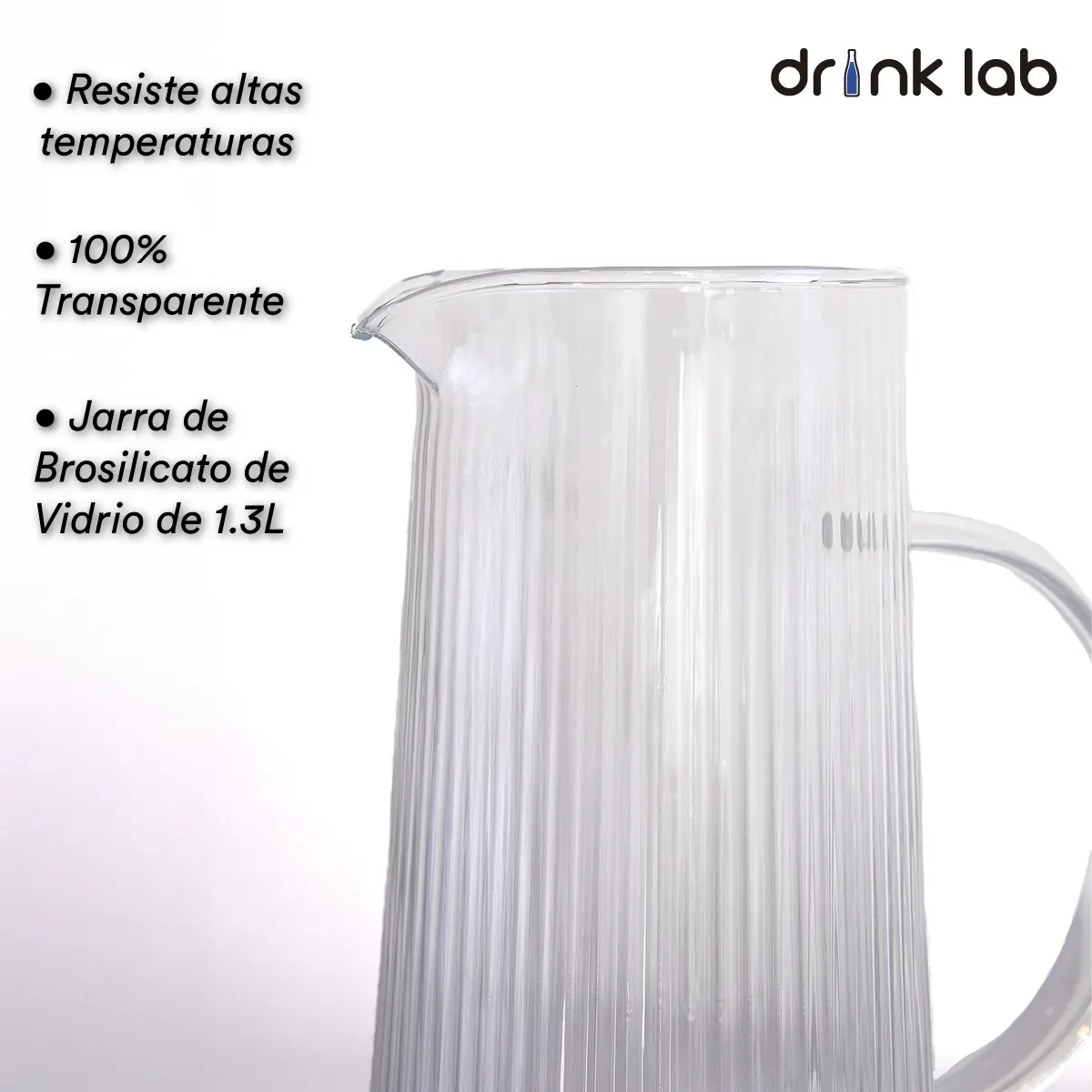 Jarra Vidrio Giza Tapa Acero Inoxidable 1.3 Litros Hogar - Coveme - vista trasera