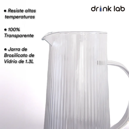 Jarra Vidrio Giza Tapa Acero Inoxidable 1.3 Litros Hogar - Coveme - vista trasera