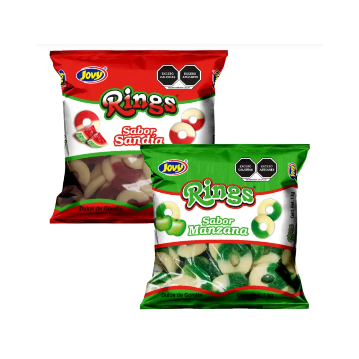 2PZ  RING GUMMY SANDIA Y MANZANA 2KG - Jovy