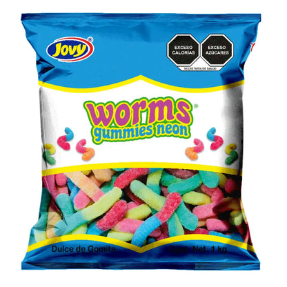 Gomitas Worms Gummies Neon Jovy Gomita Acida Surtido 1kg - Jovy - detalle