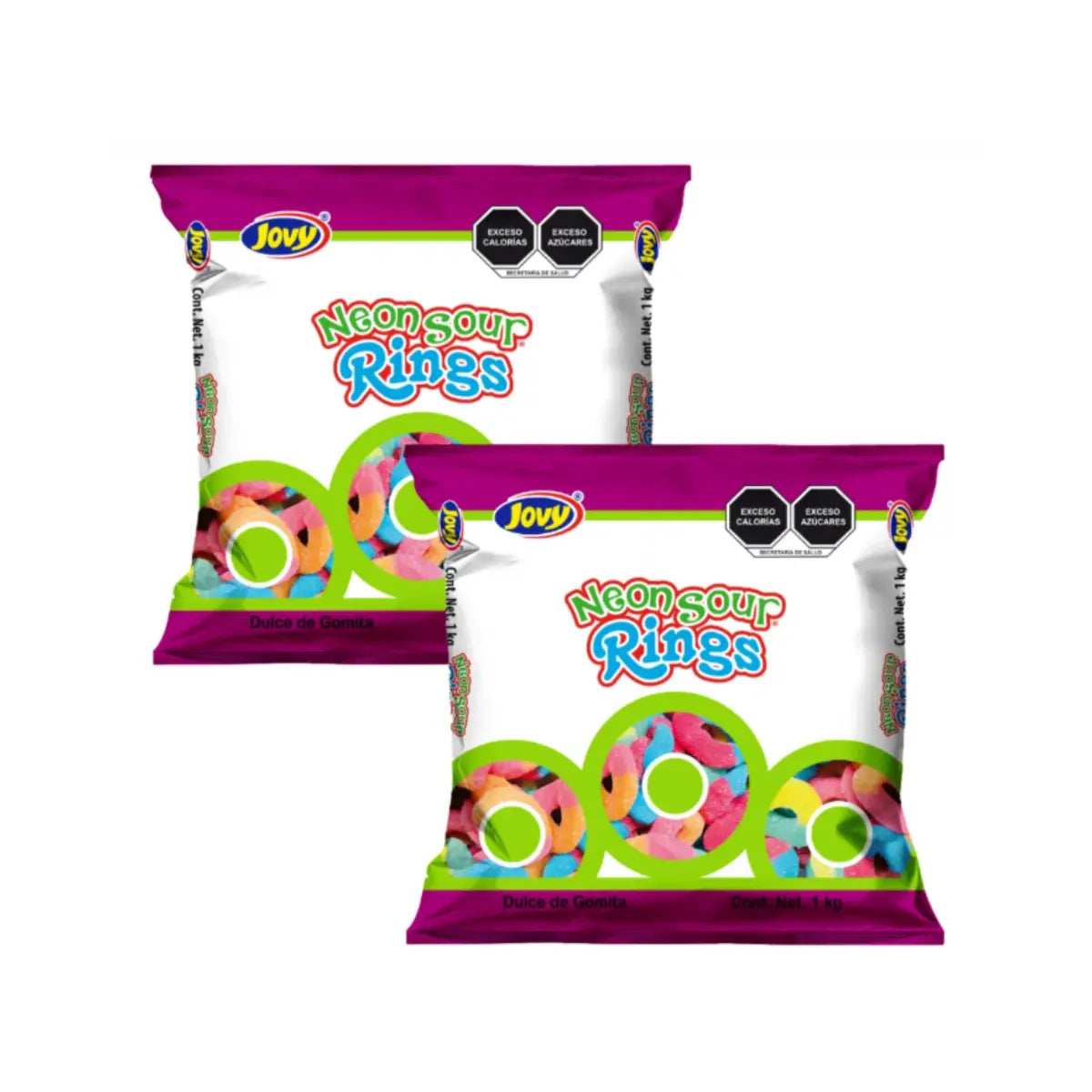 2PZ RINGS NEON SOUR JOVY 1KG c/u - Jovy