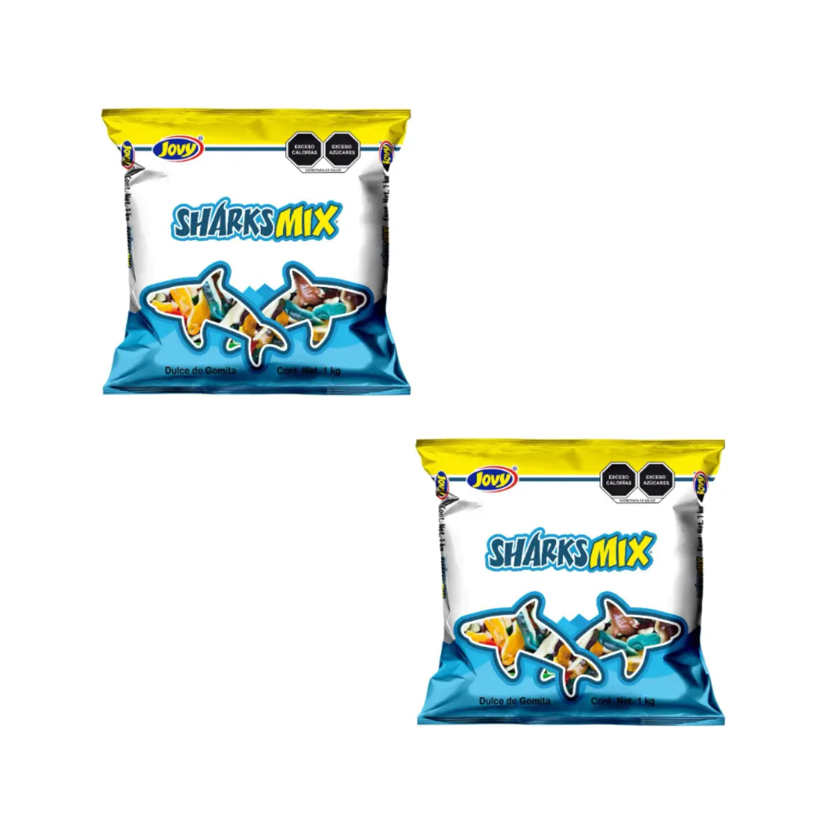 2 Kg Gomitas Tiburones Mix Jovi Sabores Frutales Suave - Jovy