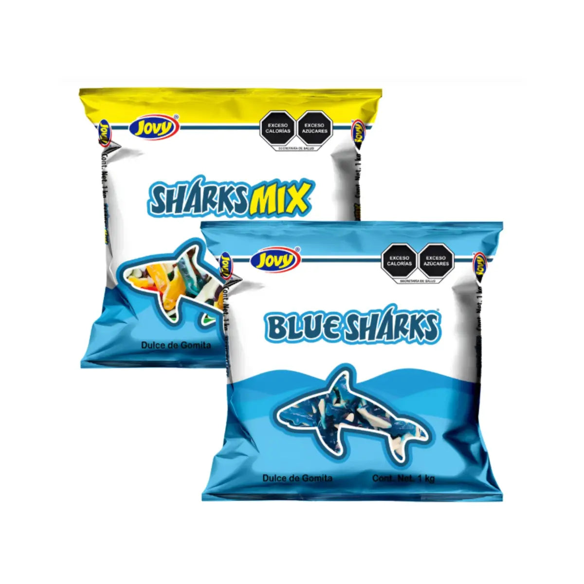 2PZ BLUE SHARKS JOVY Y SHARKS MIX JOVY 1KG C/U - Jovy