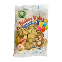 Globo Metalico Unicolor No 9 50pz Oro - Coveme - detalle