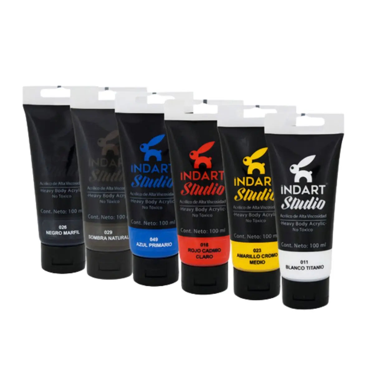 6pz Kit Pintura Acrílica Indart Colores Primarios 100ml cada uno - Indart