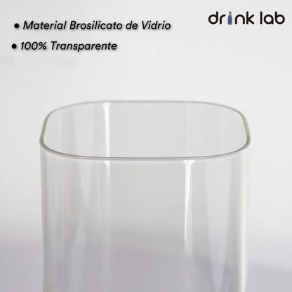 3 Recipientes Hermetico Vidrio Tapa Bambu - Drink Lab - Coveme - vista trasera