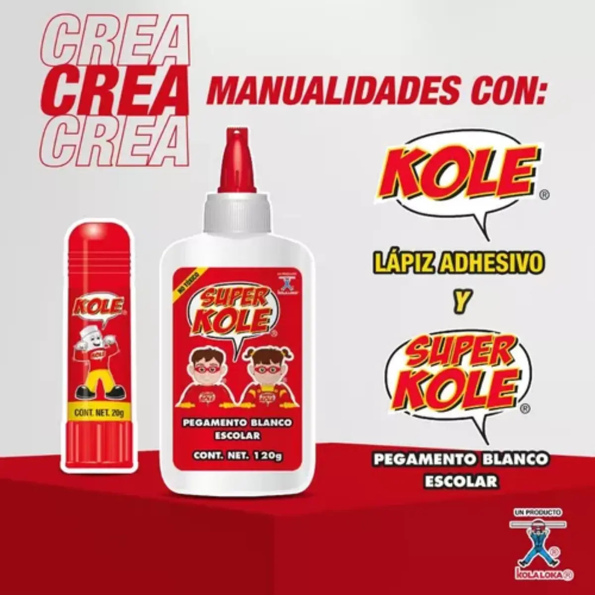 12pzs Super Kole 440 Gramos Pegamento Blanco Kolaloka - Dogotuls - vista trasera