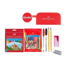Set Escolar Faber Castell Lápices de Color Plumones Estuchera - Faber Castell - vista lateral
