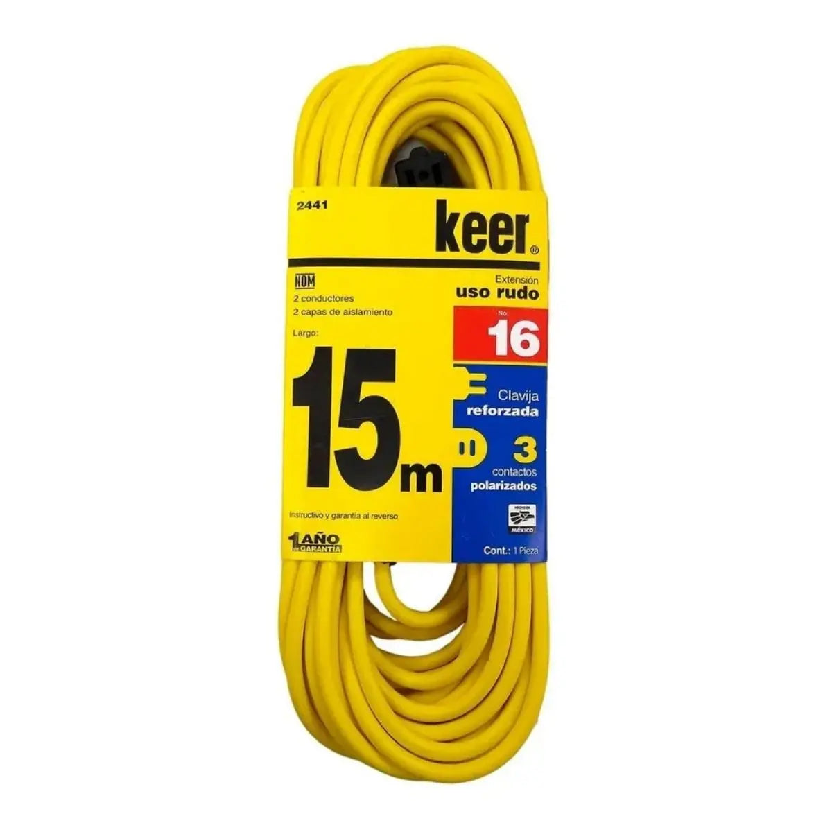 Extensión uso rudo 15 m 7 amps - Kronaline - vista lateral