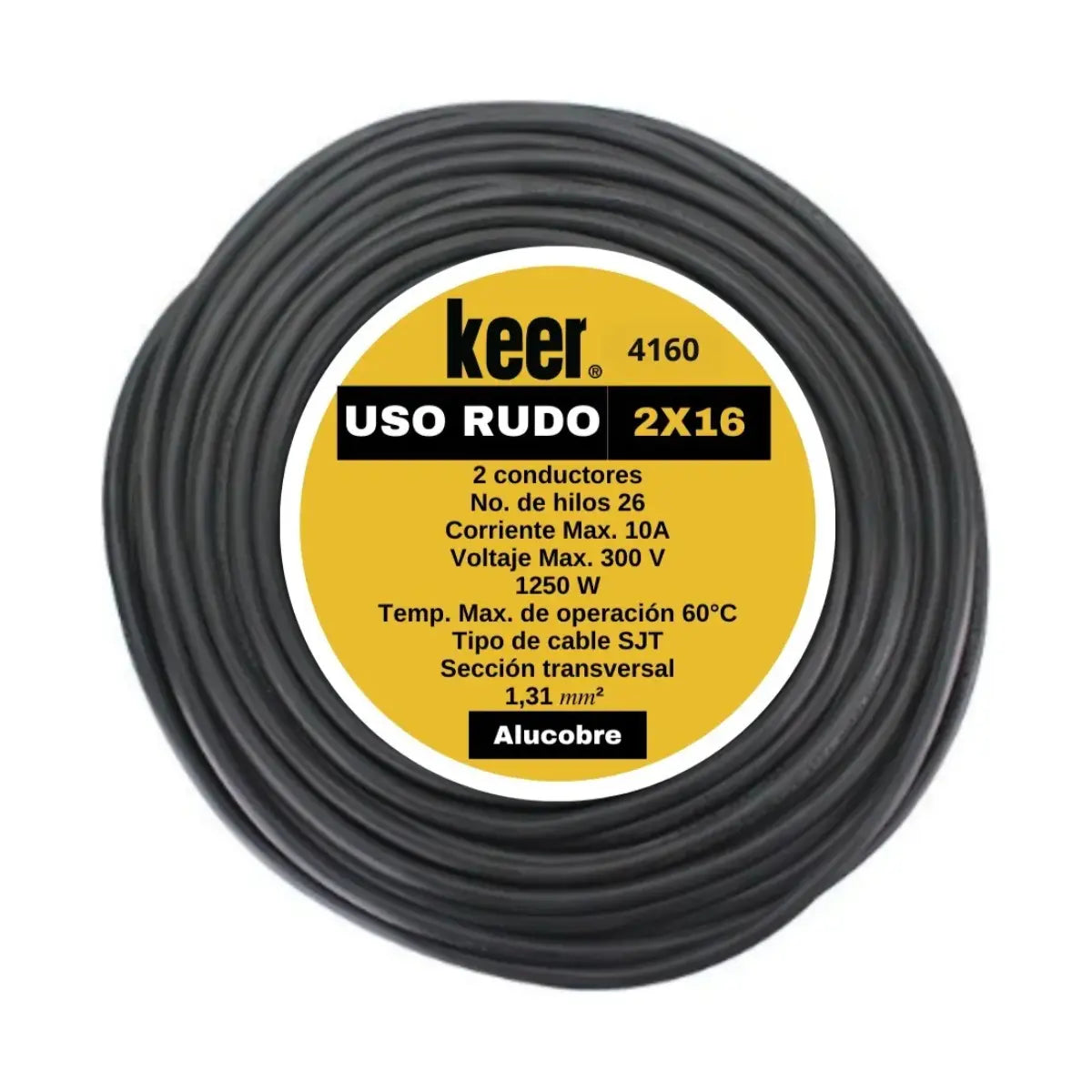 Cable de uso rudo 2x16 rollo 100 mts - Kronaline - vista lateral