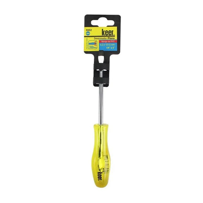 Desarmador Punta Plana 1/4" X 4" Mango PVC - Kronaline - vista lateral