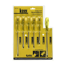 Juego de 6 Desarmadores Mango Transparente Keer - Kronaline - vista lateral