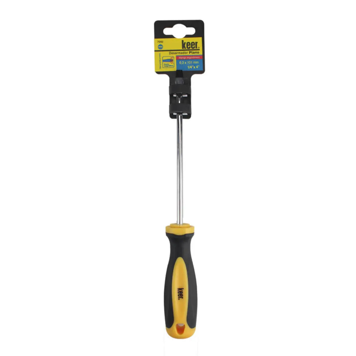 Desarmador Plano Keer 1/4x4 Mango Bimaterial - Kronaline - vista lateral