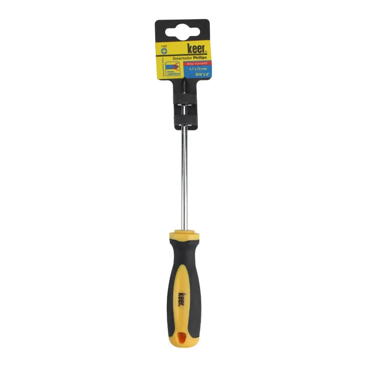 Desarmador phillips 3/16  x 3 mango bimaterial, minimo a surtir 6 pzas - Kronaline - detalle