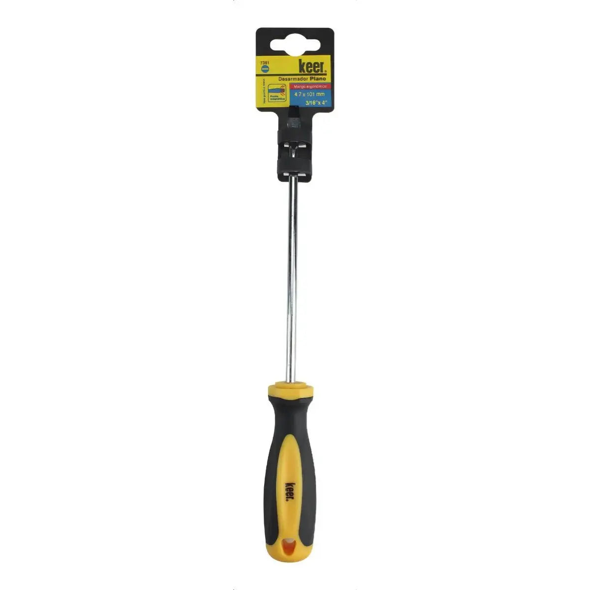 Desarmador plano  3/16  x 4 ma ngo bimaterial, minimo a surtir 6 pzas - Kronaline - vista lateral