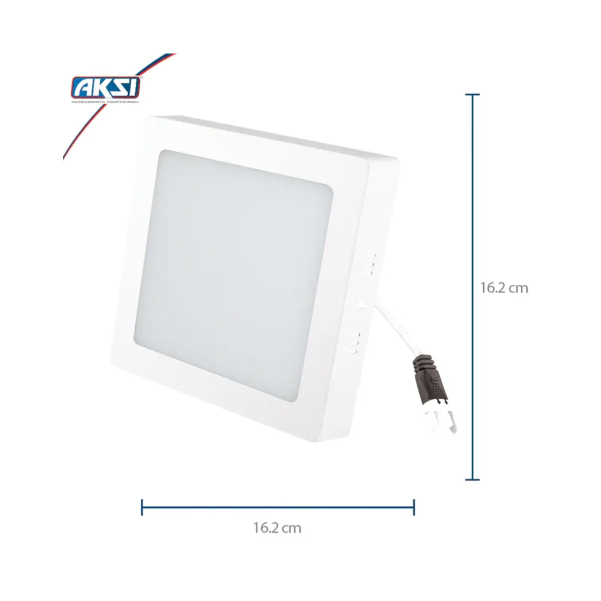 Luminario sobreponer cuadrado LED, Linea ECO, 12 W, luz blanca 6500K Aksi - Aksi - vista lateral