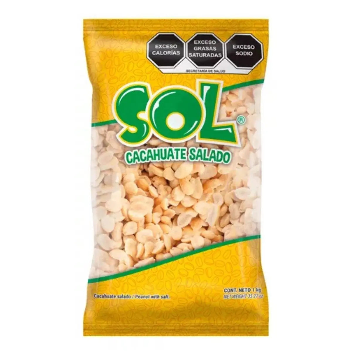 Cacahuate Salado Botanas Sol Snack Salado 1 Kg - Papas Sol - vista lateral