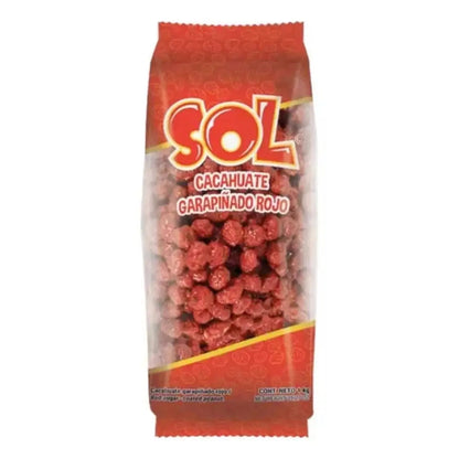 Cacahuates Garapiñados Rojo Botanas Sol Snack Dulce 1kg - Papas Sol - vista lateral