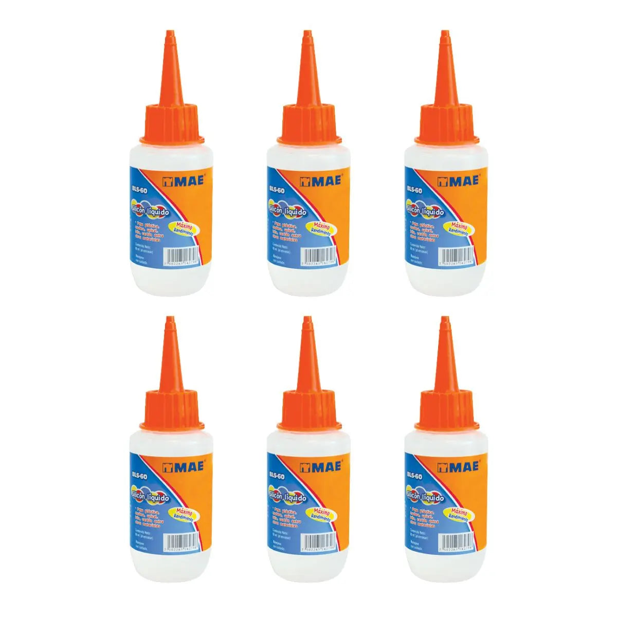 Pack 6 Silicón líquido de 60 ml MAE - Mae - vista lateral