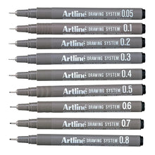 ESTILOGRAFO DEL 0.05, 0.1., 0.2, 0.3, 0.4, 0.5, 0.6, 0.7, 0.8 Negro ARTLINE - Mae