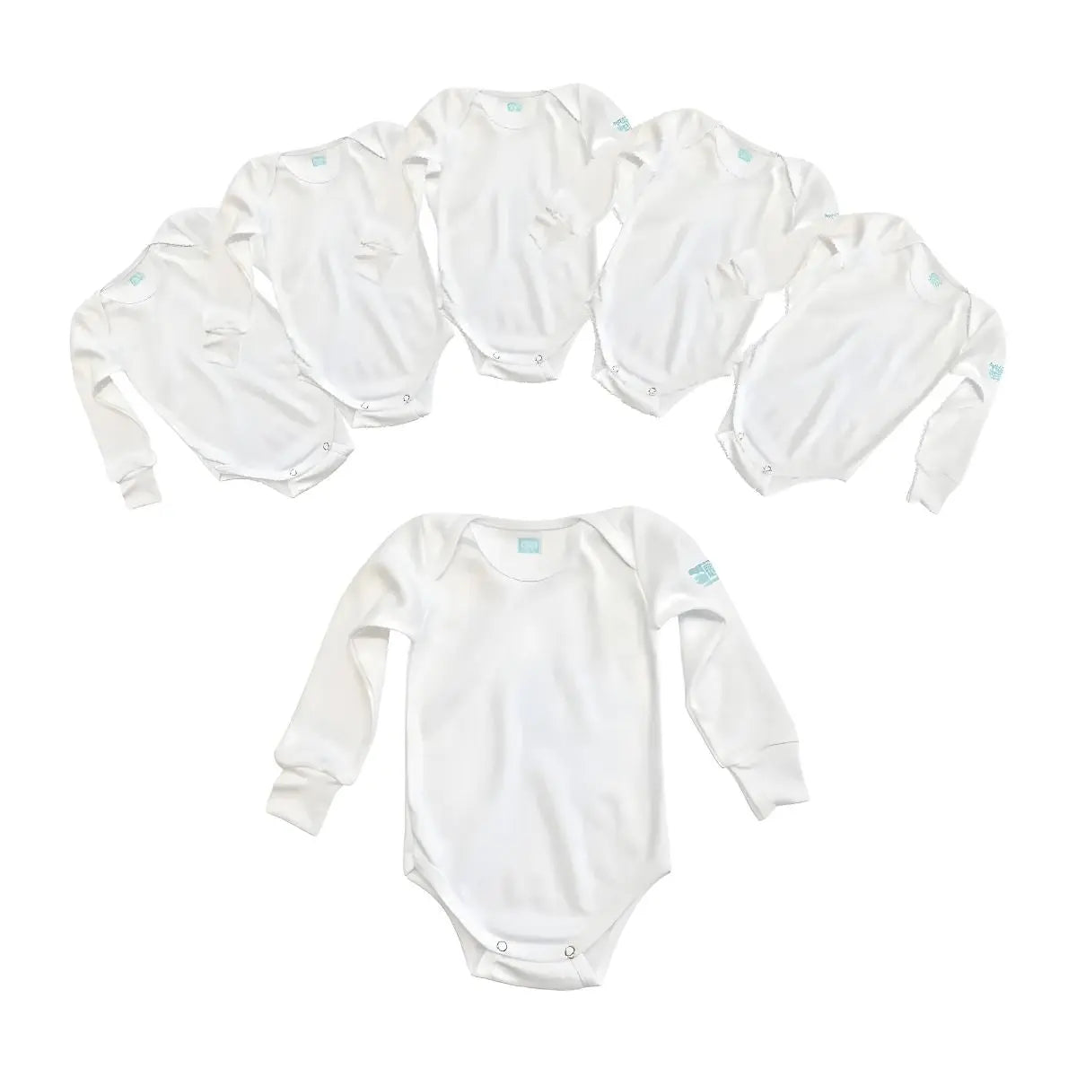 Pañalero BLANCO Manga Larga Talla 24 Meses 6 PIEZAS - Coveme - empaque