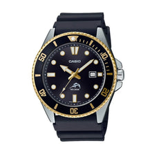 Reloj pulsera Casio MDV-106 con correa de resina color negro - bisel negro/dorado - Casio