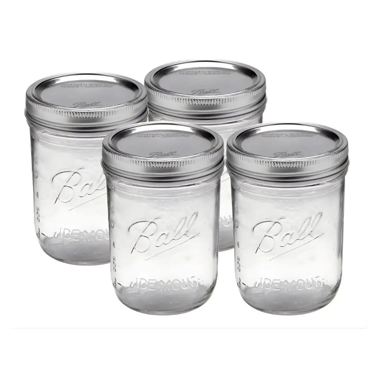 4 Mason Jars Ball 16oz Boca Ancha Pieza - Coveme - empaque
