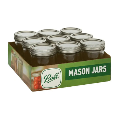8 Mason Jars Ball 16oz Boca Ancha Pieza - Coveme - vista lateral