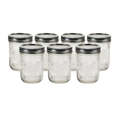 8 Mason Jars Ball 16oz Boca Ancha Pieza - Coveme - vista trasera