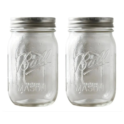 2 Mason Jars Ball 16oz Boca Regular Pieza - Coveme - detalle