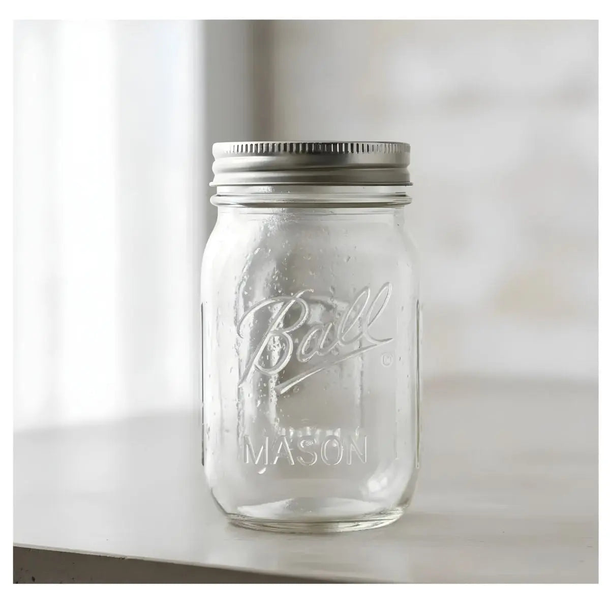 Bola Mason tarro 32 oz. Bola de vidrio transparente con boca ancha, Transparente, 32 oz (Wide Mouth), 2 - Ball - vista lateral