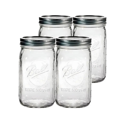 4 Mason Jars Ball 32 Oz Boca Ancha Pieza - Coveme - empaque