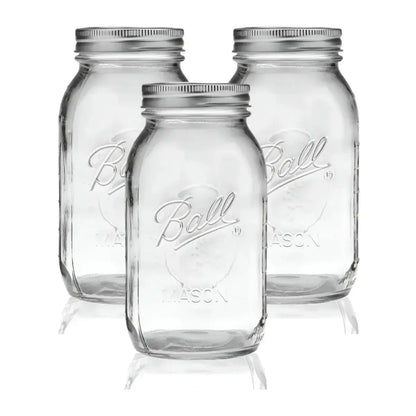 3 Mason Jars Ball 32 Oz Boca Regular Pieza - Coveme - detalle