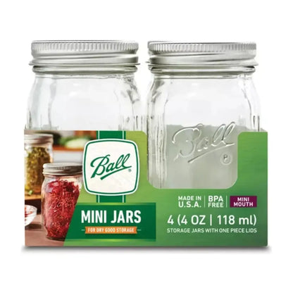 Mason Jar Ball 4 oz Mini (caja con 4) - Ball