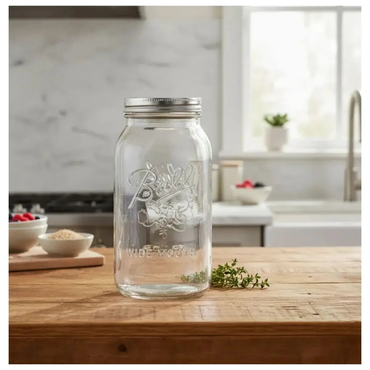 12 Mason Jars Ball 64oz Boca Ancha Pieza - Coveme - vista lateral