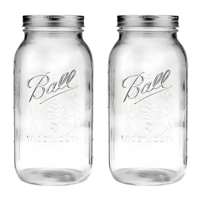 2 Mason Jars Ball 64oz Boca Ancha Pieza - Coveme - vista trasera
