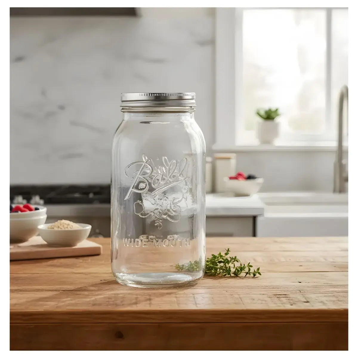 2 Mason Jars Ball 64oz Boca Ancha Pieza - Coveme - vista lateral