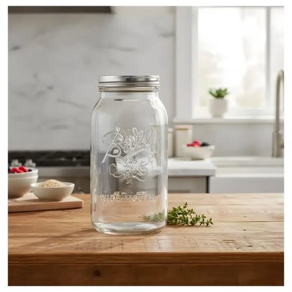 2 Mason Jars Ball 64oz Boca Ancha Pieza - Coveme - vista lateral