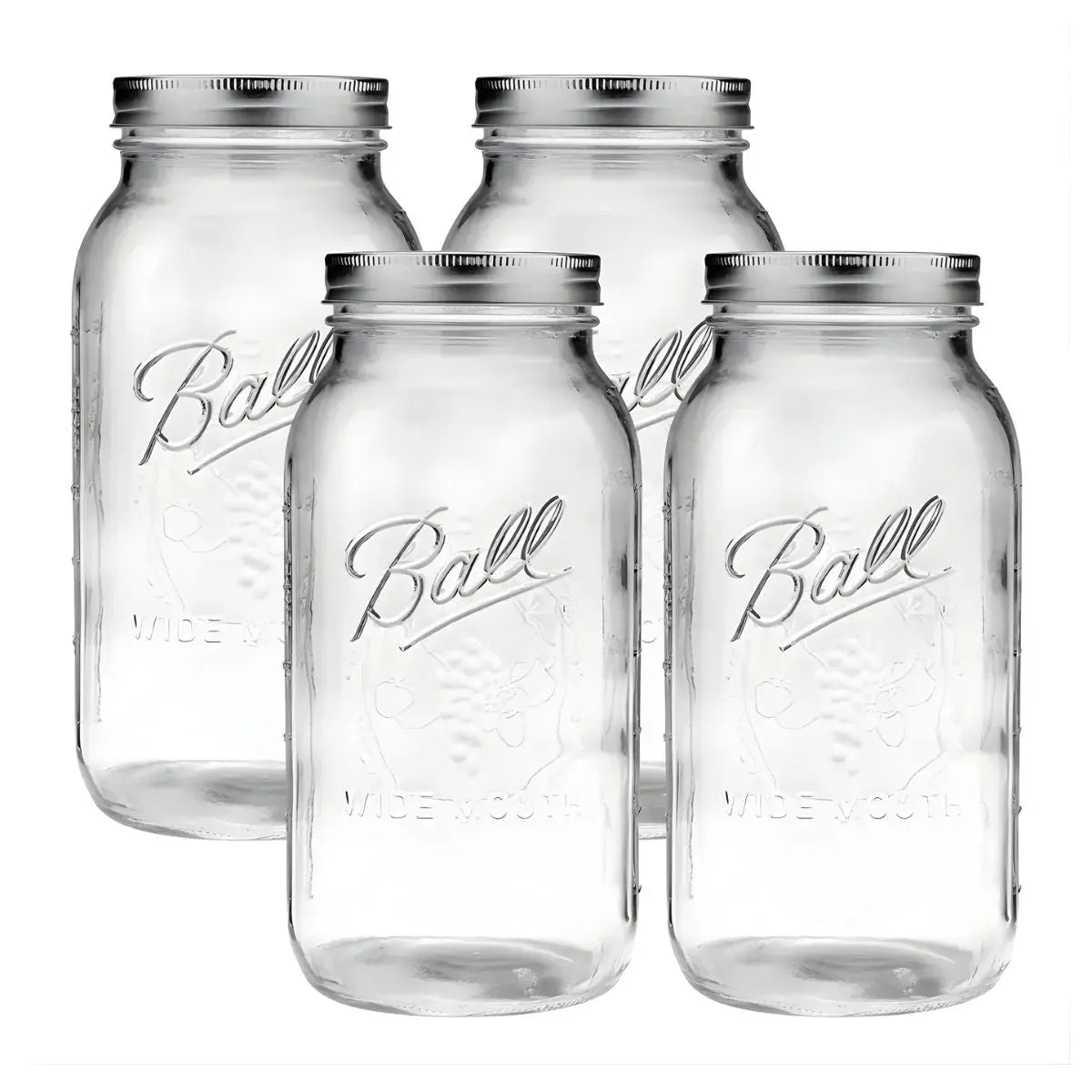 4 Mason Jars Ball 64oz Boca Ancha Pieza - Coveme - detalle