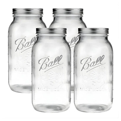 4 Mason Jars Ball 64oz Boca Ancha Pieza - Coveme - detalle