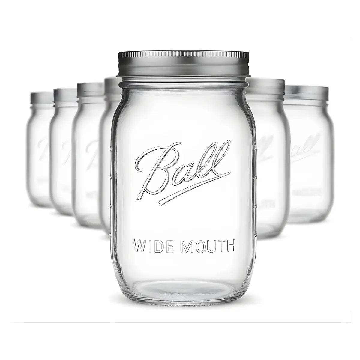 8 Mason Jars Ball 64oz Boca Ancha Pieza - Coveme - vista trasera