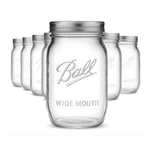 8 Mason Jars Ball 64oz Boca Ancha Pieza - Coveme - vista trasera