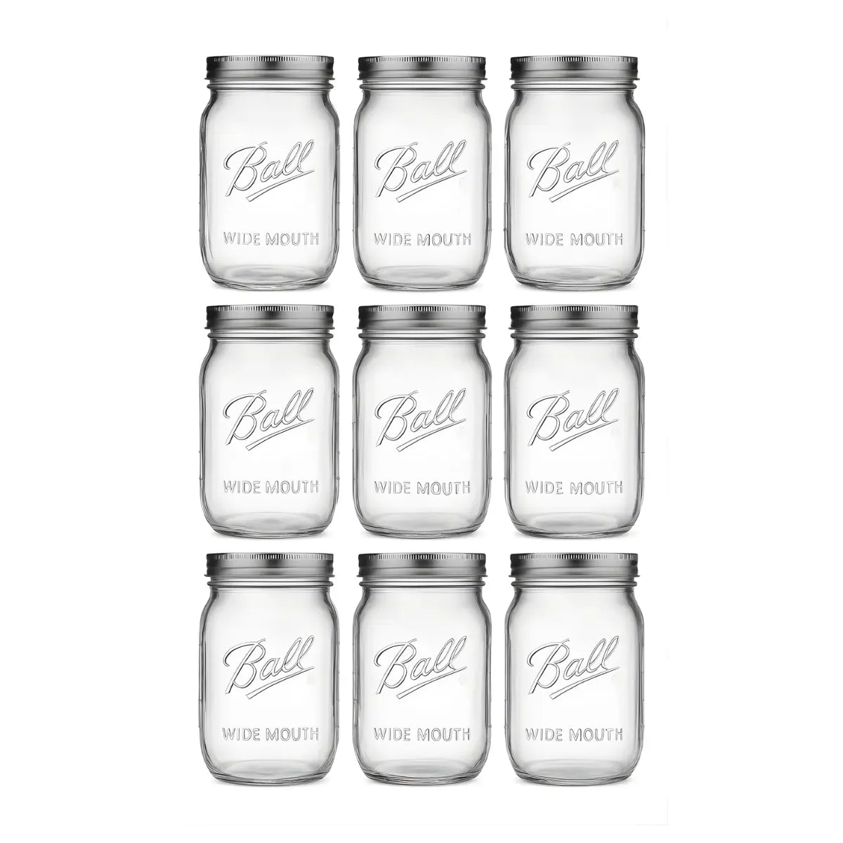 8 Mason Jars Ball 64oz Boca Ancha Pieza - Coveme - vista lateral
