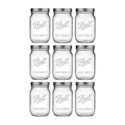8 Mason Jars Ball 64oz Boca Ancha Pieza - Coveme - vista lateral