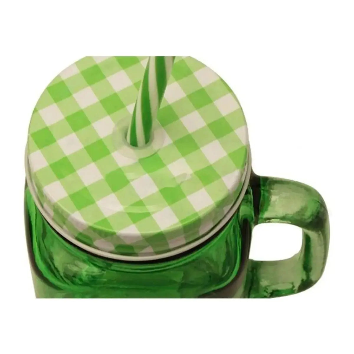 6pz Mason Jar Calavera COLOR con Asa 16oz VERDE - Drink Lab - detalle