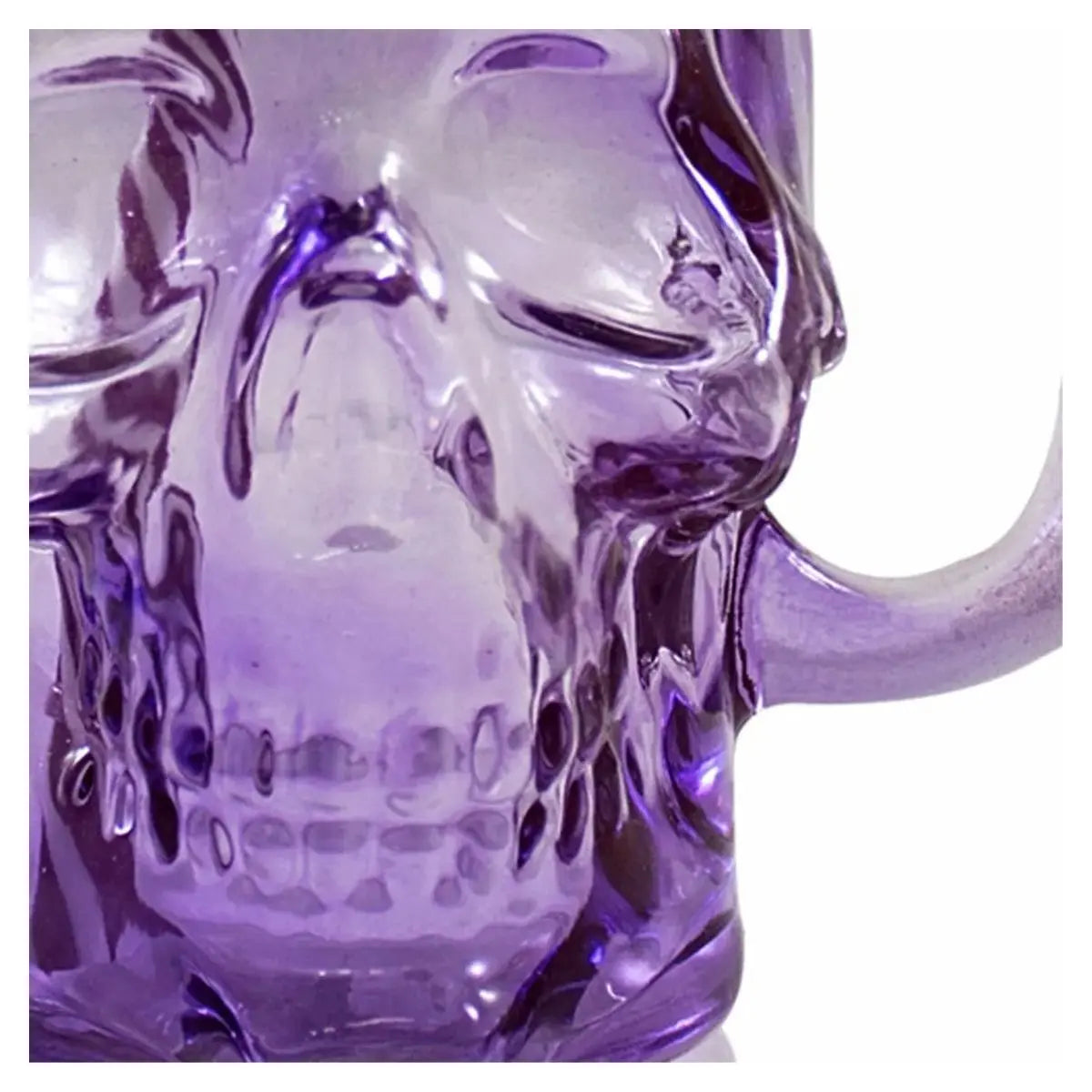 3pz Mason Jar Calavera COLOR con Asa 16oz MORADO - Drink Lab - detalle